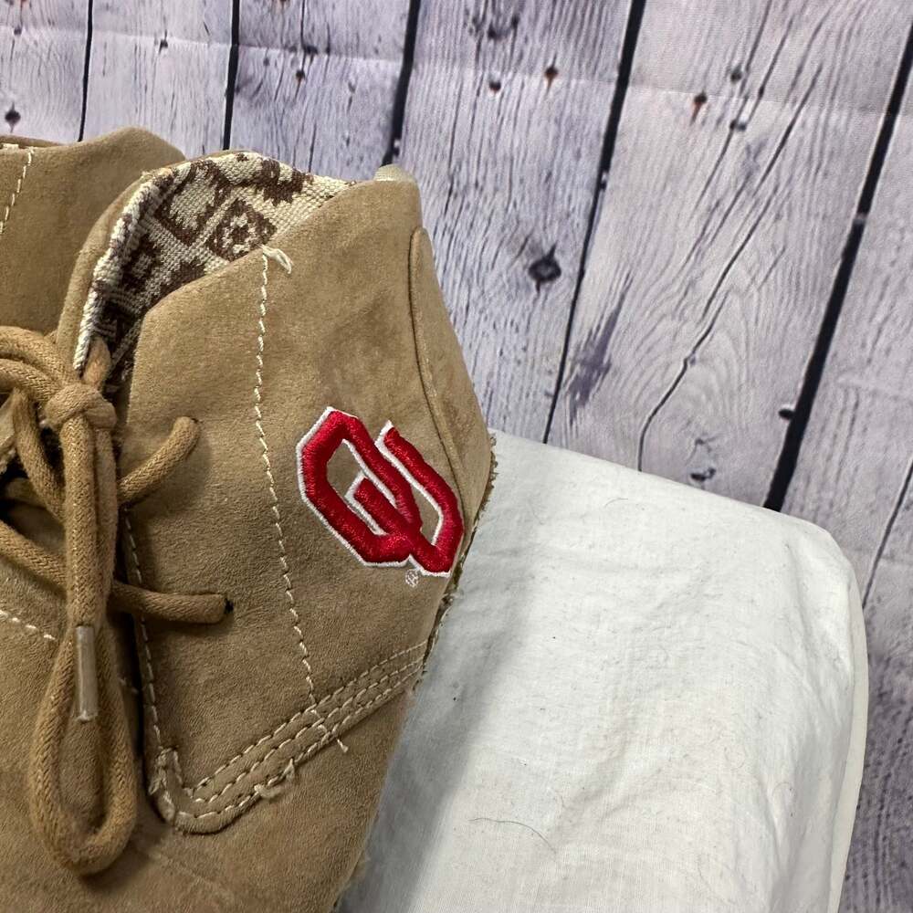 Primus Oklahoma Sooners OU Faux Suede Chukka Shoes Mens Sz 8 - Picture 3 of 7